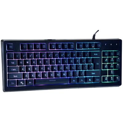 China Factory Wholesale Price ERGONOMIC All Language USB Wired Popular 87 Key LED Backlit Computer Gaming Keyboard for sale