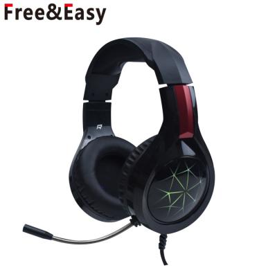 China Luxury Wired Headband On Ear Earphone Computer Gaming Headset Led Light With Microphone for sale