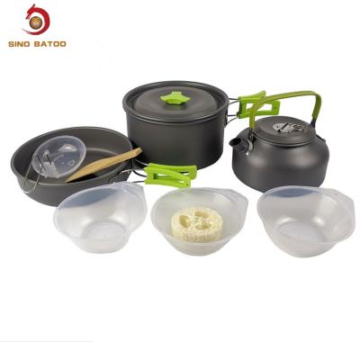 China Hard Aluminum Alloy Portable Cookware Set For 2-3 People for sale