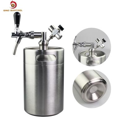 China Home Brew 5L Single Wall Pressurized Growler Tap System for sale