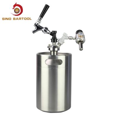 China Polished 5 Litre Ball Lock Mini Keg , Ball Lock Beer Keg Dispenser System for sale