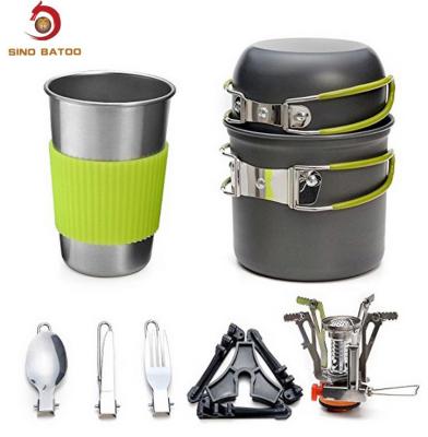 China FDA Camping Cookware Stove Carabiner Canister Stand Tripod Stainless Steel Cup for sale