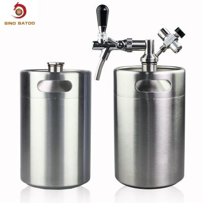 China SUS304 Pressurized Mini Keg Adjustable Flow , 5L Pressurized Growler Tap System for sale