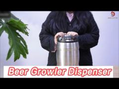 Double Wall Vacuum Insulated Beer Growler Dispenser 5L SS304 Portable For Cool Drink