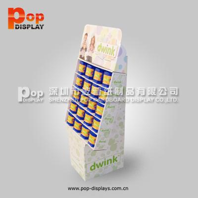 China Custom Double Sided Supermarket Cardboard Display Rack POP Retail Promotional Corrugated Floor Displays for sale