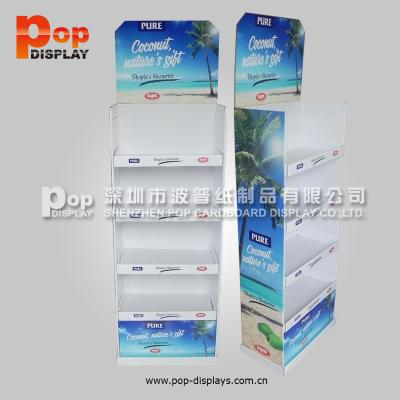 China Custom Double Sided Promotion Free Standing Floor Racks Display Corrugated Paper Retail Store Rack Cardboard Display for sale