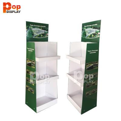 China Double Sided Cardboard Shelf Retail Display Counter Top Pop Corrugated Packaging Supermarket Display for sale