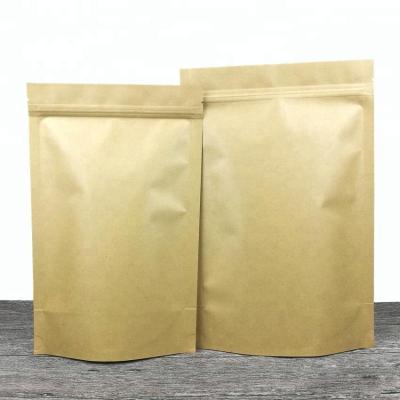 China Custom Printed Barrier Food Ziplock Doypack Bag Aluminum Foil Resealable Kraft Paper Stand Up Pouch With Zipper for sale