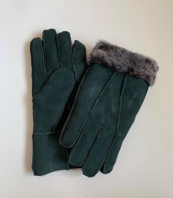 China Outdoor Mensen Schapenleer Handschoenen Mittens Bruin groen Te koop