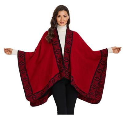 China Keep Warm New Arrival Poncho Shawl Women's Poncho Shawl Cape Warm Acrylic Winter Cape for sale