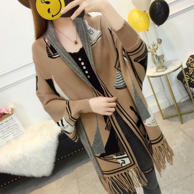 China With Sleeves 2021 New Style Ladies Ponchos With Sleeves Tassel Shawl Scarf Winter Custom Shawl for sale