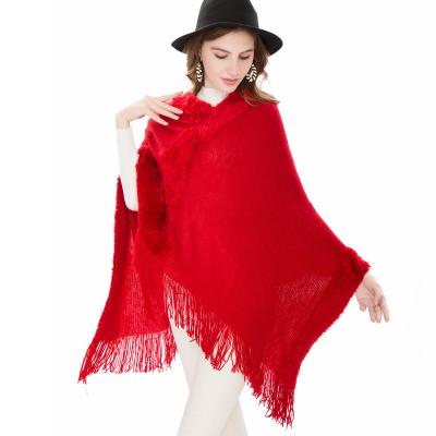 China China factory wholesale soft thick women's feeling contact pullovers good quality warm poncho sweater knit for sale