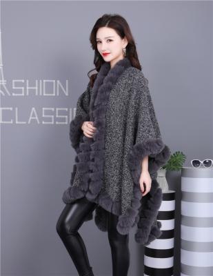 China Soft Thick Touch Feeling Women's Cape Scarf Sweater Cape Street Cloak Warm Shawl With Tassel for sale