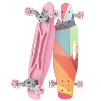 China Wholesale High Quality Small Fish Kids PU Four Wheel Scooter Board Kids Land Surfboard Sports Toys for sale