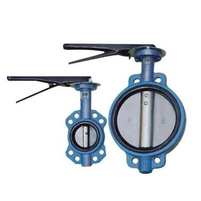 China Hot Selling WCB Wafer Type Manual Lock Lever Squeeze Butterfly Valve With Best Prices for sale