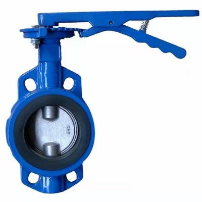 China WCB Hot Sale ANSI Cast Iron Wafer Butterfly Valve With Compression Handle Lever For Water Oil Gas for sale