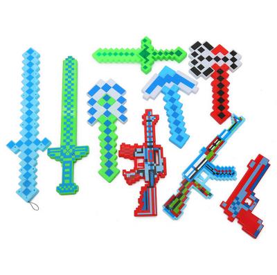 China Stocked 2022 LED Pixel Sword Flashing Light Up Plastic Gun Toys Sword With Sound For Children for sale