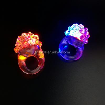 China Wholesale Beautiful Colorful Light Up Blink Jelly Ring Led Finger Brush Rings Party Supply for sale