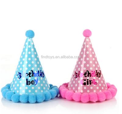 China Festival Wholesale LED Instant Cone Paper Birthday Hat Princess Dot Birthday Hat For Party for sale