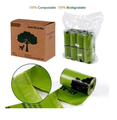 China Sustainable Environmental Compostable 100% Biodegradable Pet Poop Dogs For Bags With Dispenser for sale