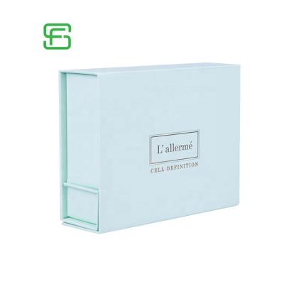 China Recycled Materials Gift Box Light Green Magnetic Packaging Cosmetic Packing Small Cosmetic Boxes For Cosmetics for sale