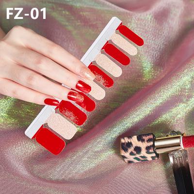 China 2022 Hot Selling 3D Nail Art DIY Stickers Full Nail Art Stickers Popular Professional Manicure Accessories Manicure Tips Adhesive Apply for sale