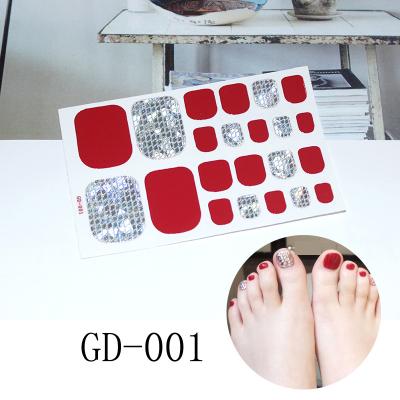 China Apply Popular Professional Manicure Full Toe Nail Tips Decals Adhesive 3D Toe Nail Stickers Art DIY Accessories for sale