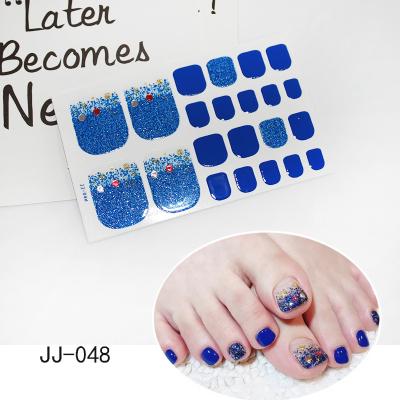 China Easy Stylish Manicure Full Toe Nail Tips 3D Toenail Stickers Art Decals Adhesive DIY Accessories for sale