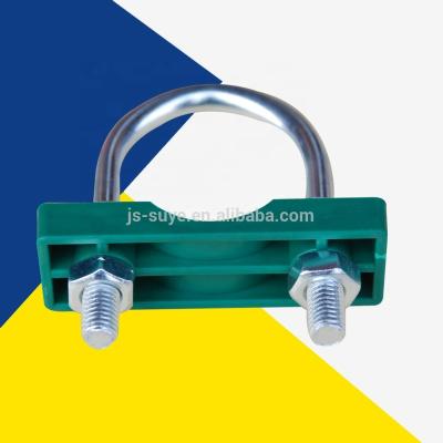 China Square Tube Flange Heavy Duty U Bolt Saddle Clamp For Exhaust Pipes for sale