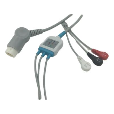 China Medical TPU Consumables Accessories Compatible For Mortara 3 Lead Ecg Cable 12 Pin for sale