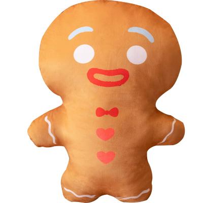 China 2022 New Amazon Christmas Stuffed Plush Toy Pillow Gingerbread Man Plush Toy Decorative Creative Funny Kid Gift for sale