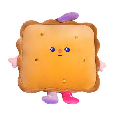 China Wholesale Plush Toy Pillow Custom Plush Stuffed Biscuit Biscuit Pillow Cushion Simulation Cartoon Plush Making for sale