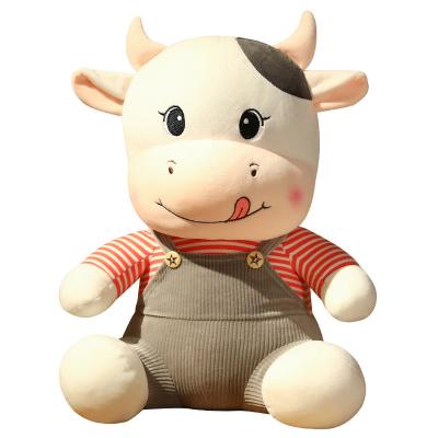 China 2022 Hot Sale Cute Stuffed Good Quality Stuffed Cow Soft Stuffed Toy With T-shirt Bull Plush Toy Milk Cow Doll for sale