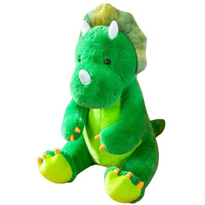 China Plush Animal Cute Dinosaur Stuffed Plush Toy Green Triceratops Toy Girl Doll Child Birthday Gift for sale