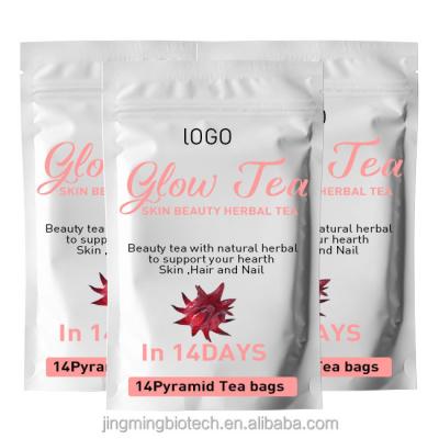 China Best Selling Low Fat Herbal Glow Whitening Smooth Skin Improve Complexion 7 Day Anti Aging Beauty Tea for sale