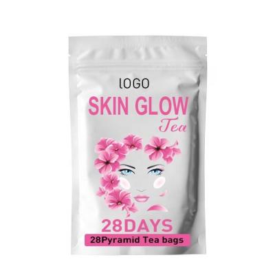 China Low Fat Glow Tea Natural Flavor Private Label Smooth Skin and Herbal Detox Glowing Tea Anti Aging for sale