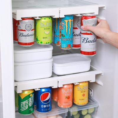 China Viable Refrigerator Beverage Beer Storage Fridge Organizer Soda Cola Canned Storage Hanging Rack Organizer for sale