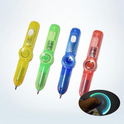 China office & Creative School Pen Luminous Fingertip Gyro Pen Student Decompression Ballpoint Pen Push Scan Code Gift Stall Toys Small for sale