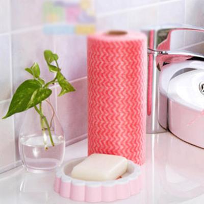 China Sustainable Disposable Reusable Kitchen Towel Roll 20*30cm/piece 125g/roll 50piece/roll Nonwoven Fabrics The Lazy Rag for sale