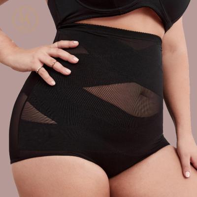 China Seamless Cross Compression Waist Trainer Underwear Body Shaper Breathable Seamless Panties High Contrast Mesh Shapewear Plus Size Shapers for sale