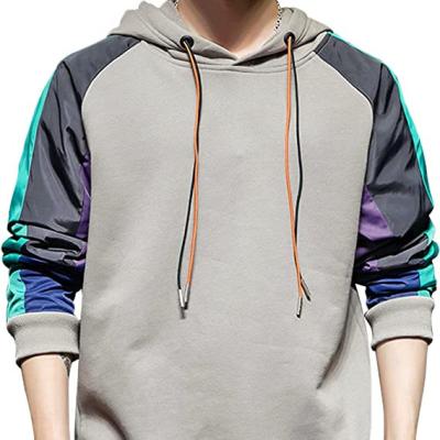 China Anti-Wrinkle Men Pullover Sweatshirts Long Sleeve Pullover Color Blocking Casual Hoody Top for sale