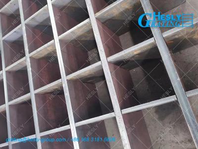 China Heavy Duty Pressure Locked Steel Bar Grating | 100X100mm hole | 150X5mm load bar | HeslyGrating Factory for sale