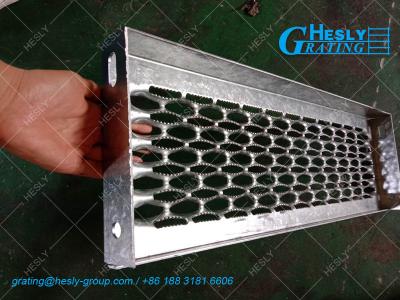 China Perforated Metal Safety Grip Grating | Punch Shark Mouth Anti skidding Surface | Galvanized | Hesly Grating China for sale