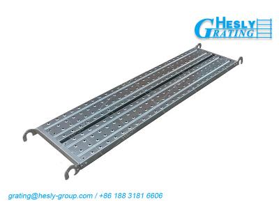 China Scaffolding Steel Planks with Hook, 1.5mm thick, 300mm width, 2000m Long, HeslyGrating Factory for sale