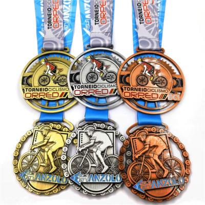 China Europe Manufacturer Bespoke Design Award Professional Medals Race Gold Bronze Metal Sports Custom Medal for sale