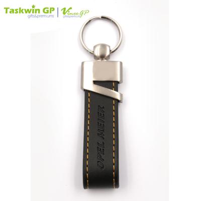 China Promotional giveaways event awards keepsake. Hot Sales Leather + Black Zinc Alloy Keychain Keychain Leather Key Ring for sale