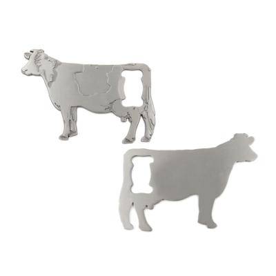 China Sustainable Promotion Customized Nickel Cow Shape Antique Bottle Opener for sale