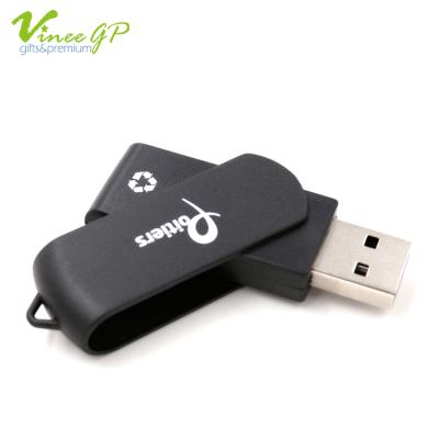 China Other Craft Recycled Plastic Black Spin Bulk USB Flash Drive for sale