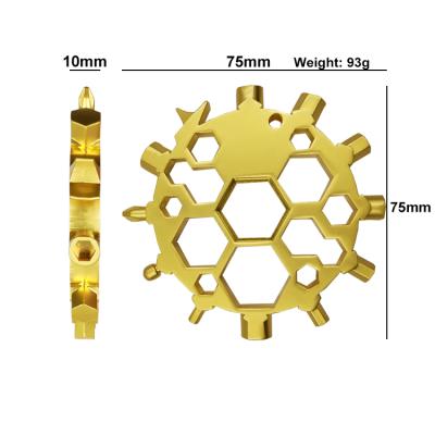 China Newcomers EDC Tool Adjustable Wrench Multifunctional Snowflake Multi Tool Instrument Stainless Steel 18 in 1 Snowflake Multi Tool for sale