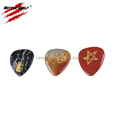 China GUITAR Printing Engrave Custom Stone Guitar Pick Logo Design for sale